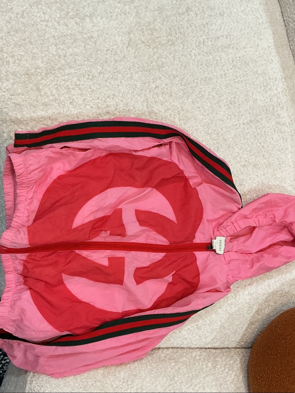 Gucci Pink Jacket with Red Zip Detail real authentic